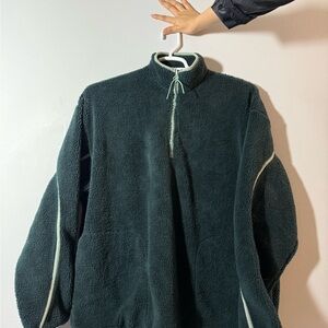 Cozy Oversized Green Fleece Pullover